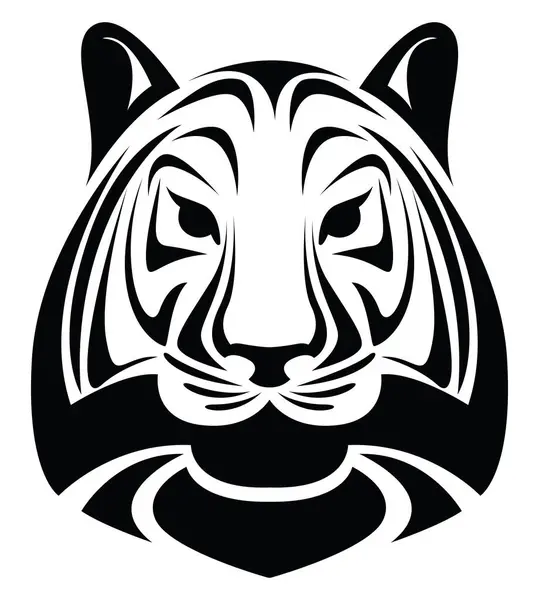 Tiger Head Tattoo Tattoo Illustration Vector White Background — Stock Vector