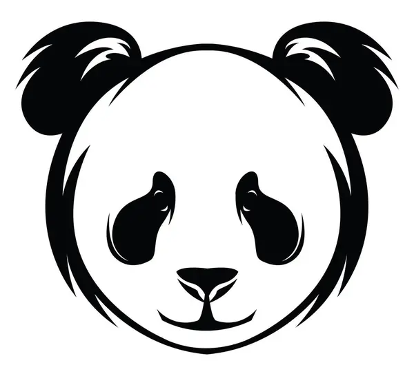 熊猫头纹身 纹身图解 白色背景上的载体 — 图库矢量图片