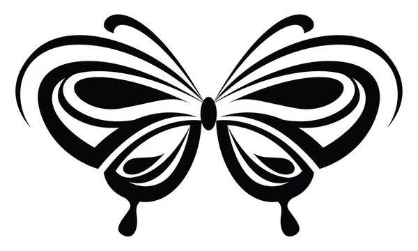蝶の入れ墨 入れ墨のイラスト 白い背景のベクター — ストックベクタ