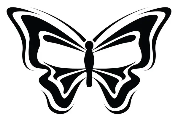 Little Butterfly Tattoo Tattoo Illustration Vector White Background — Stock Vector