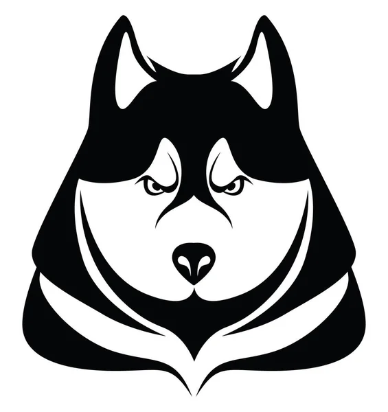 Husky Hond Hoofd Tatoeage Tatoeage Illustratie Vector Een Witte Achtergrond — Stockvector