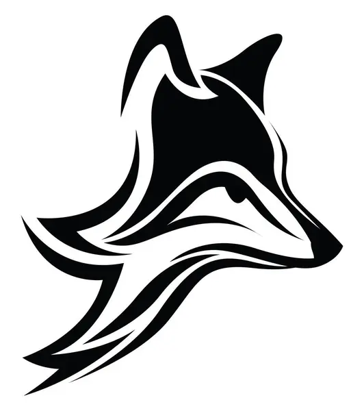 狐狸头像纹身 纹身图解 白色背景上的矢量 — 图库矢量图片
