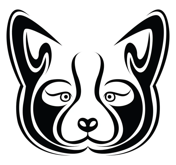 Татуировка Голове Собаки Татуировка Вектор Белом Фоне — стоковый вектор
