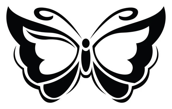 かわいい蝶の入れ墨 入れ墨のイラスト 白い背景のベクター — ストックベクタ