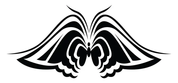 Татуировка Черной Бабочки Татуировка Вектор Белом Фоне — стоковый вектор