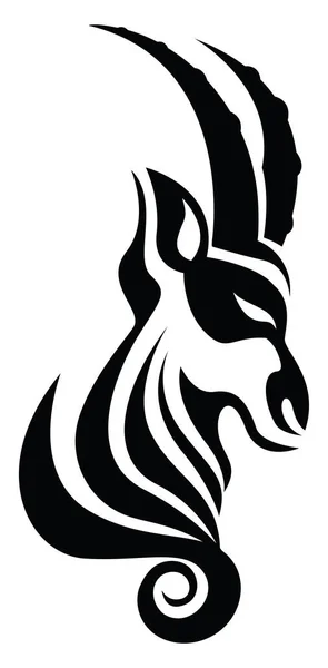 Antilop Agancs Tetoválás Tetoválás Illusztráció Vektor Fehér Alapon — Stock Vector