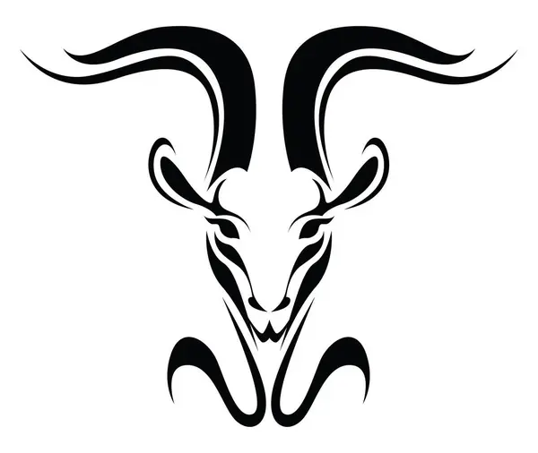 Antilopenkopf Tätowierung Tätowierung Vektor Auf Weißem Hintergrund — Stockvektor