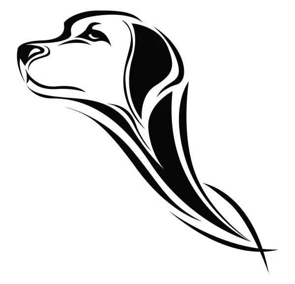 Hond Hoofd Tatoeage Tatoeage Illustratie Vector Een Witte Achtergrond — Stockvector