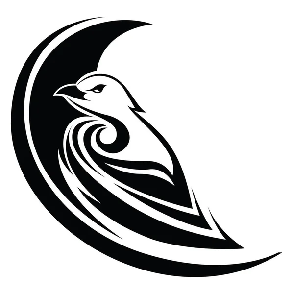 Tatuagem Pássaro Legal Ilustração Tatuagem Vetor Fundo Branco — Vetor de Stock