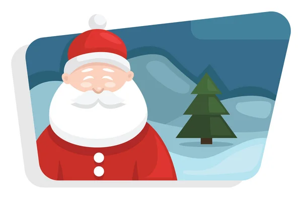 Père Noël Sur Neige Illustration Vecteur Sur Fond Blanc — Image vectorielle