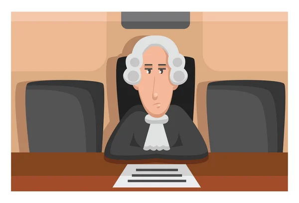 Judge Courtroom Illustration Vector White Background — Stock Vector