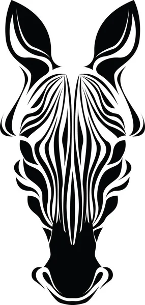 Zebrakopf Tätowierung Tätowierung Vektor Auf Weißem Hintergrund — Stockvektor