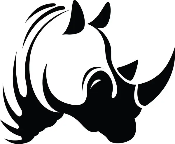 Τατουάζ Κεφαλής Ρινόκερου Απεικόνιση Τατουάζ Διάνυσμα Λευκό Φόντο — Διανυσματικό Αρχείο