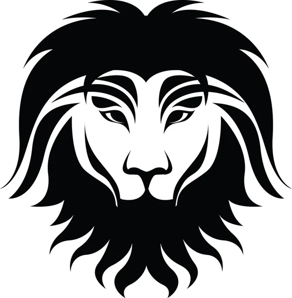 Tatouage Tête Lion Illustration Tatouage Vecteur Sur Fond Blanc — Image vectorielle