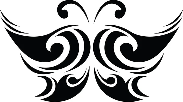 Pillangó Elvont Tetoválás Tetoválás Illusztráció Vektor Fehér Alapon — Stock Vector