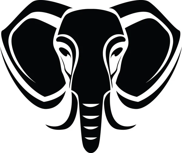 Elephant Head Tattoo Tattoo Illustration Vector White Background — Stock Vector