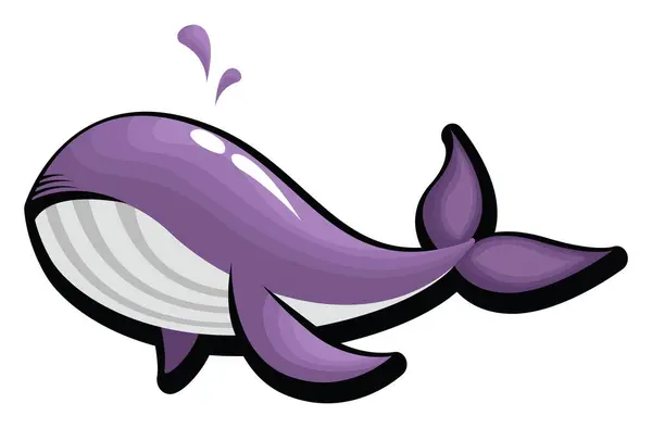 紫色鲸鱼纹身 白色背景上的矢量 — 图库矢量图片