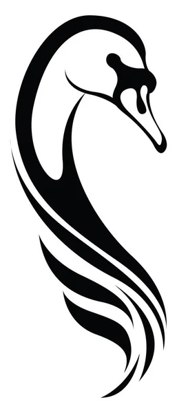Τατουάζ Κεφαλής Swan Εικονογράφηση Διάνυσμα Λευκό Φόντο — Διανυσματικό Αρχείο