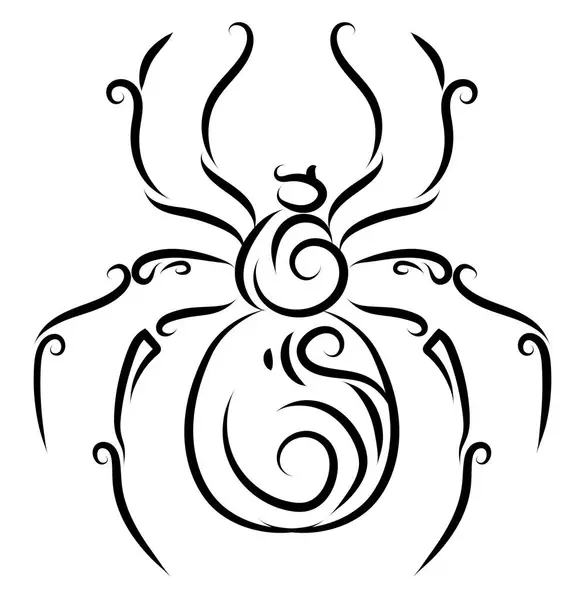 Pók Tetoválás Illusztráció Vektor Fehér Alapon — Stock Vector