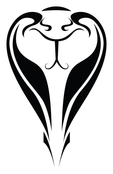 Cobra Serpiente Tatuaje Ilustración Vector Sobre Fondo Blanco — Vector de stock