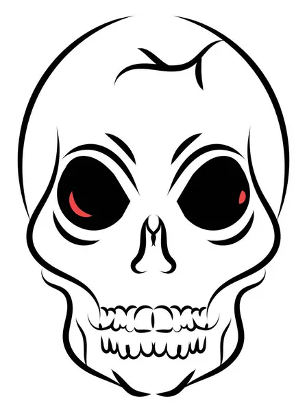 Tatuaj Craniu Ilustrație Vector Fundal Alb — Vector de stoc