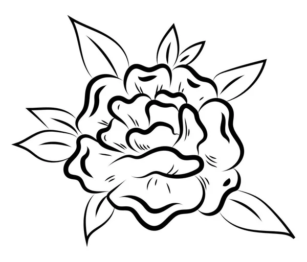 Татуировка Розы Иллюстрация Вектор Белом Фоне — стоковый вектор