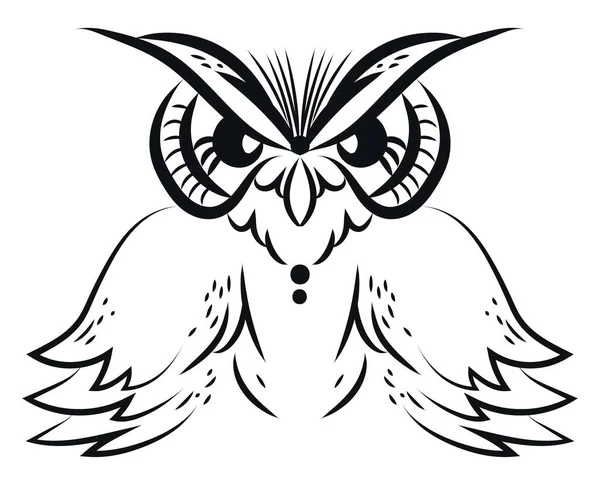 猫头鹰纹身 白色背景上的矢量 — 图库矢量图片