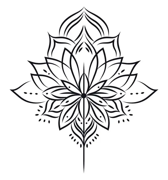 Tatuagem Flor Tribal Ilustração Vetor Fundo Branco —  Vetores de Stock