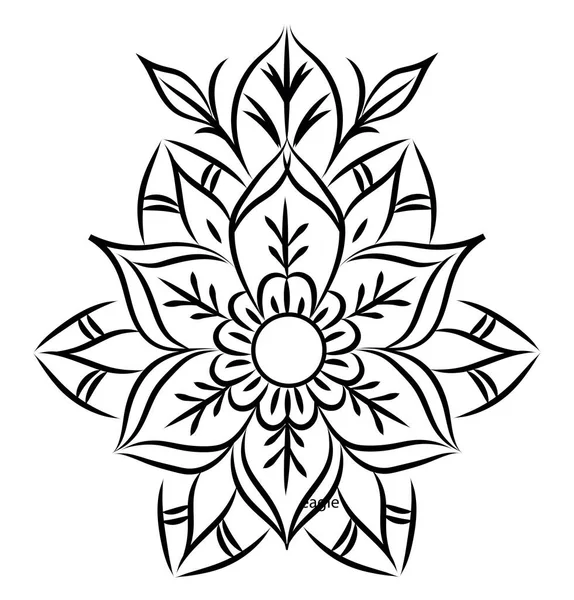 Племенная Татуировка Цветка Иллюстрация Вектор Белом Фоне — стоковый вектор