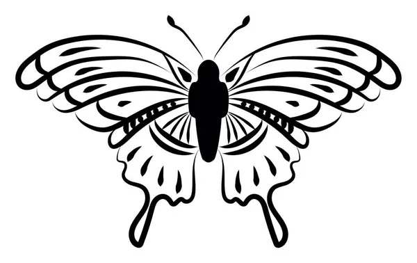 Татуировка Бабочки Иллюстрация Вектор Белом Фоне — стоковый вектор