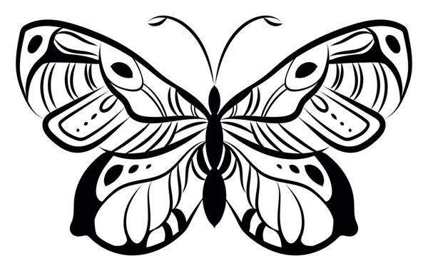 蝶のタトゥー イラスト 白い背景にベクター — ストックベクタ