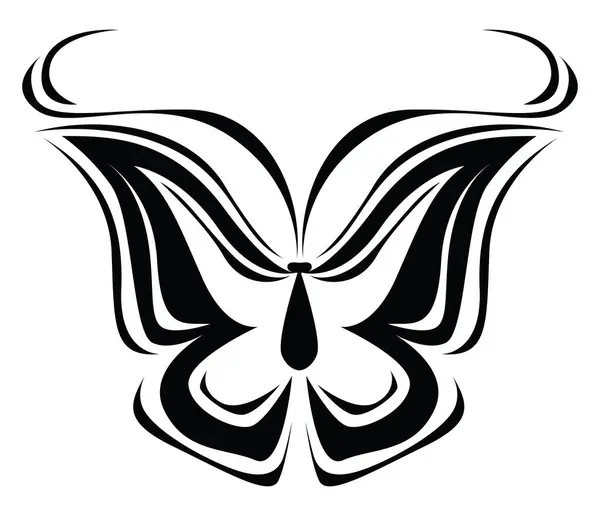 Татуировка Бабочки Татуировка Вектор Белом Фоне — стоковый вектор