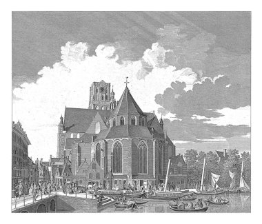 Rotterdam 'daki Grote veya Sint-Laurenskerk manzarası, Jan Punt, Cornelis Pronk' tan sonra, 1753 Grote veya Rotterdam 'daki Sint-Laurenskerk manzarası, Binnenrotte.