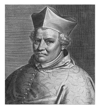 Johannes Miraeus 'un portresi, Cornelis Boel, Otto van Veen' den sonra, 1611 - 1621 yılları arasında Johannes Miraeus 'un büstü, Antwerp piskoposu.