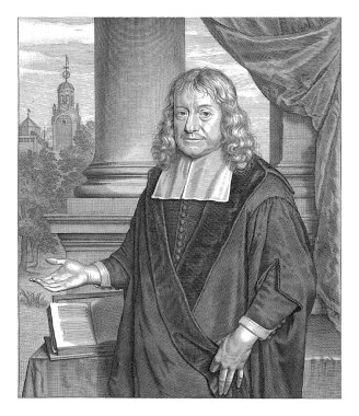 Christoph Wittich 'in portresi, Abraham Bloteling, Pieter Cornelisz' den sonra. Van Slingelandt, 1687 - 1691 Leiden ilahiyatçısı Christoph Wittich 'in Portresi.