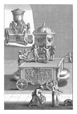 Süleyman Tapınağı 'ndan Bakır Balmumu Taşıyıcı veya Durulama Havzası, François van Bleyswijck, 1681 - 1746 Bakır Balmumu Taşıyıcı veya Süleyman Tapınağı' ndan sunum ve kapları temizlemek için havza.