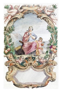 Hope 'un kişileştirilmesi, anonim, 1688 - 1698 Hope, çapası yanında, katlanmış elleriyle gökyüzüne bakıyor. Yanında bir fahişe var..