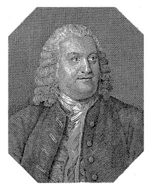 Albrecht Haller 'in portresi, Ernst Rauch, 1807 - 1899, eski gravür, eski oyma..