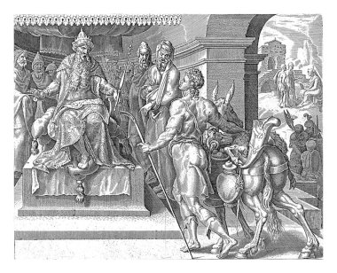 Saul, Maarten van Heemskerck 'ten sonra, 1555-1633 yılları arasında David' i sarayda anonim olarak karşılar..