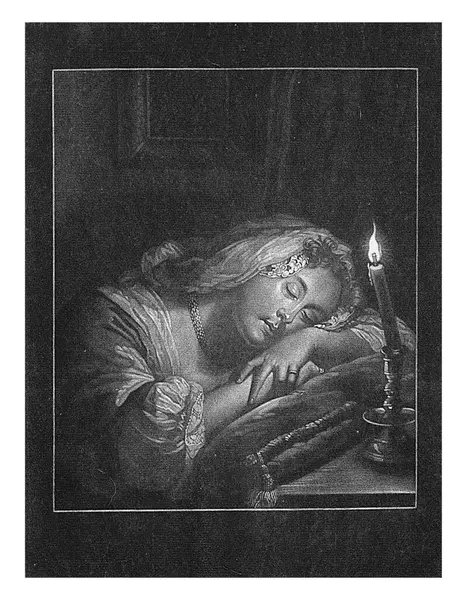 Mum ışığında uyuyan kız, Pieter Schenk (I), Godfried Schalcken 'den sonra, 1670 - 1713