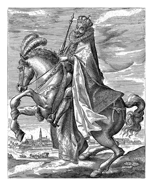 Matthias Austria Horseback Crispijn Van Passe Augustin Braun 1612 Matthias — Stock Photo, Image