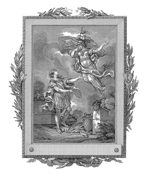 Telemachus Makes Sacrifice Athena Recognizes Mentor Her Back Jean Baptiste — Stock Photo, Image