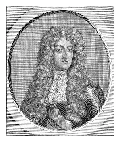 Retrato Jorge Príncipe Dinamarca Francois Van Bleyswijck 1681 1746 Grabado —  Fotos de Stock