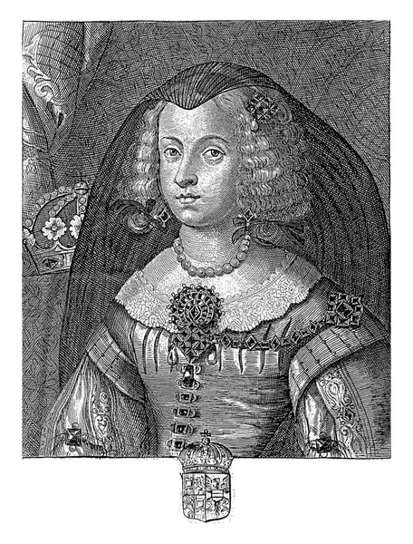 Ritratto Maria Anna Austria Regina Spagna Pieter Jode 1628 1670 — Foto Stock