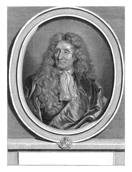 Portrait Jean Fontaine Gerard Edelinck Hyacinthe Rigaud 1669 1707 Portrait — Stock Photo, Image