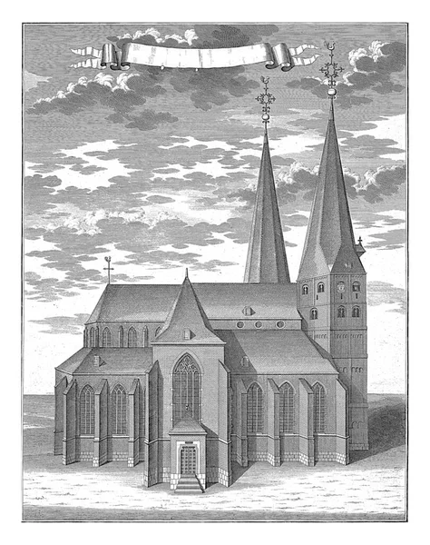 Bergkerk Deventer Joost Van Sassen 1710 1736 Zijaanzicht Bergkerk Deventer — Stockfoto