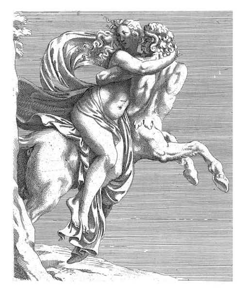 Deianira Rapita Nessus Gerard Audran Dopo Giulio Romano 1650 1703 — Foto Stock