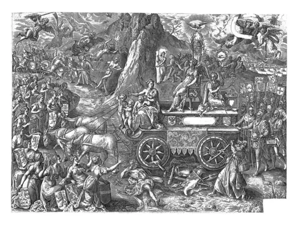 Triumphal Chariot Peace 1577 Wierix Willem Van Haecht 1577 Allegory — Stock Photo, Image