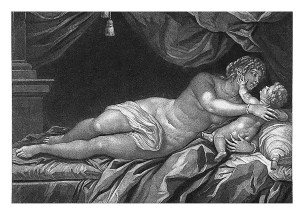 Венера Амор После Джордано 1670 1713 Венера Амор Лежат Голыми — стоковое фото