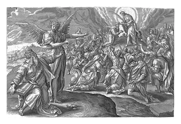 Primeira Visão Esdras Filho Deus Coroa Multidão Maerten Vos 1585 — Fotografia de Stock